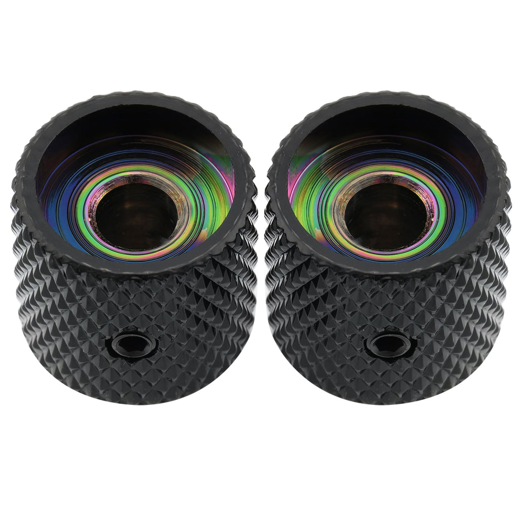 1/4 Inch Steel Dome Knob with Set Screw Black 2Pcs O536330