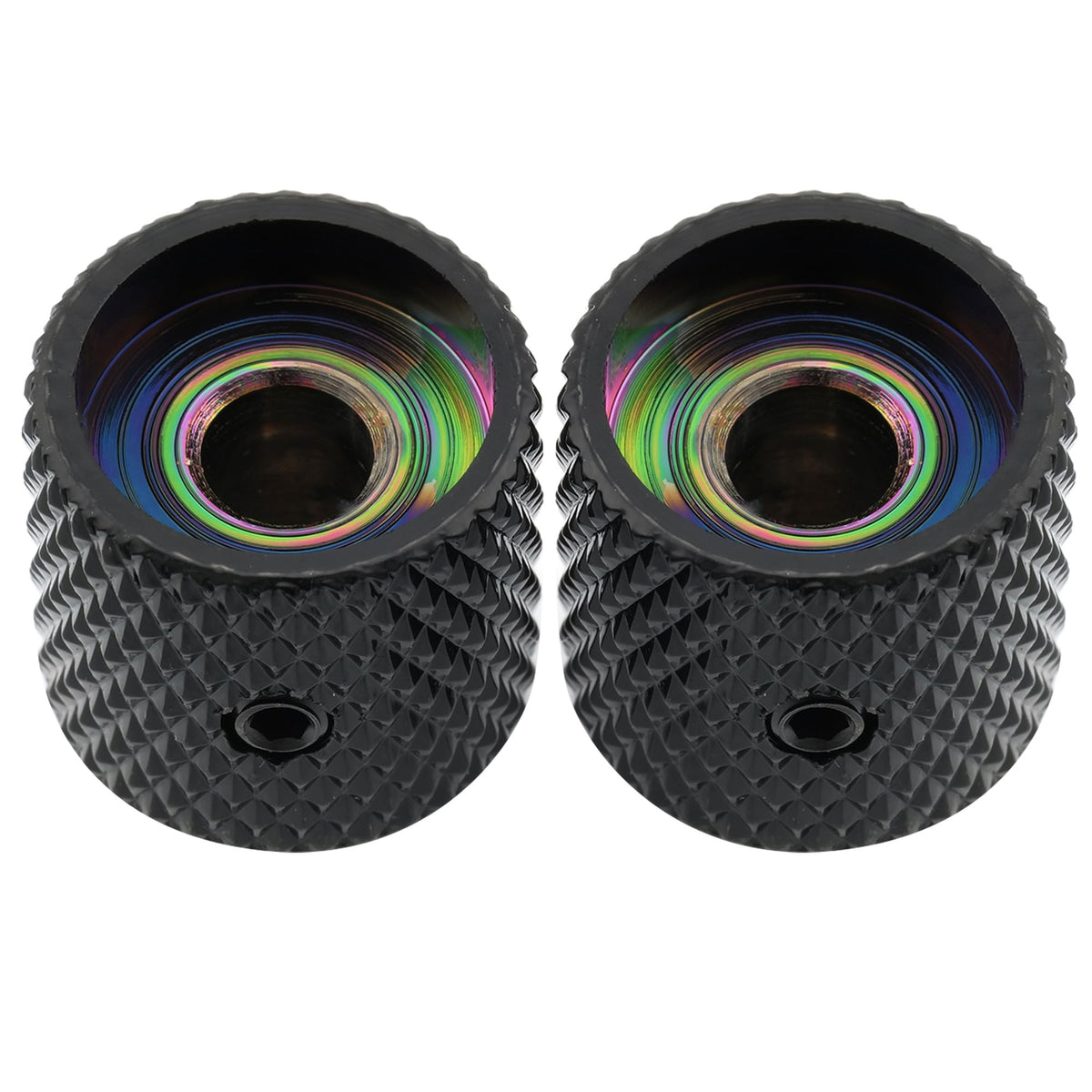 1/4 Inch Steel Dome Knob with Set Screw Black 2Pcs O536330