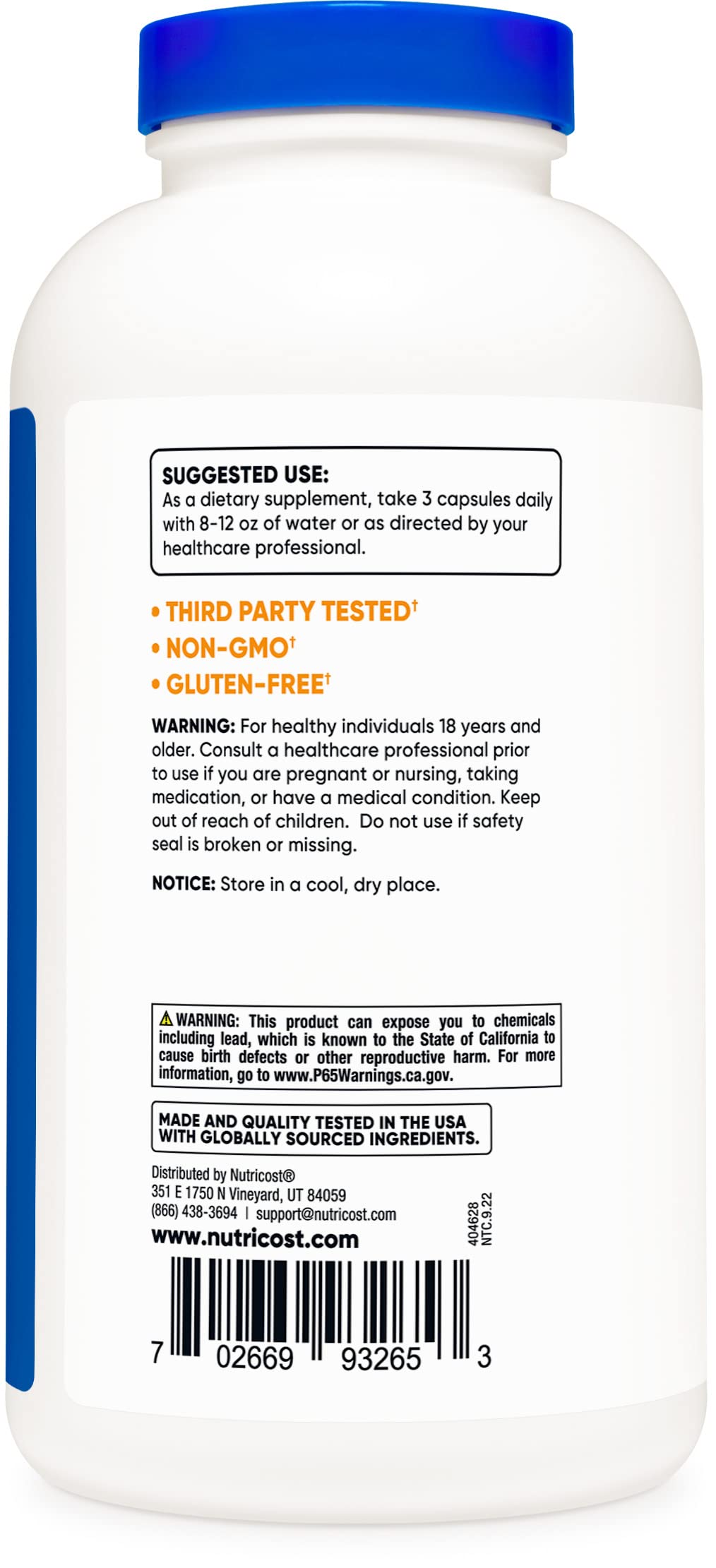 Psyllium Husk 1500mg 500 Capsules 2 Bottles E7506