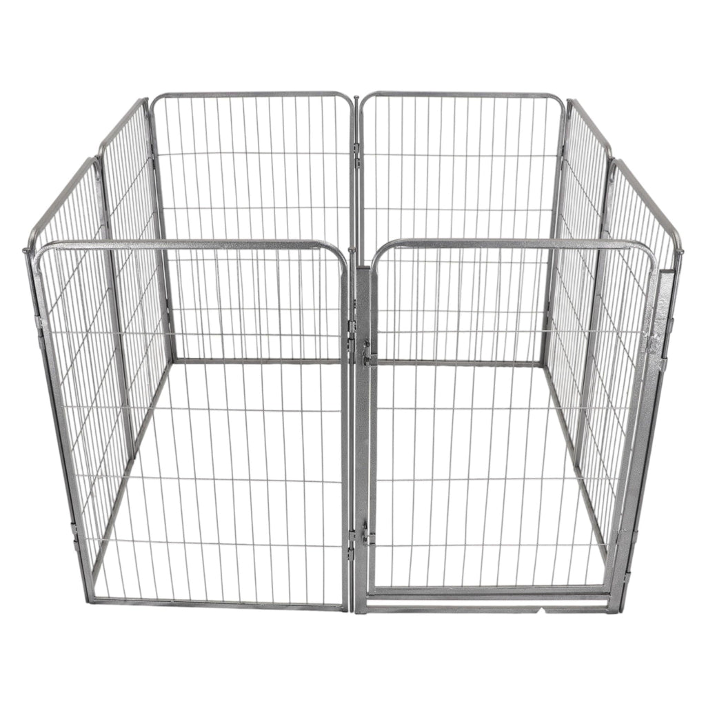 24 inch 8 Panel Portable Grey Metal Pet Playpen O946