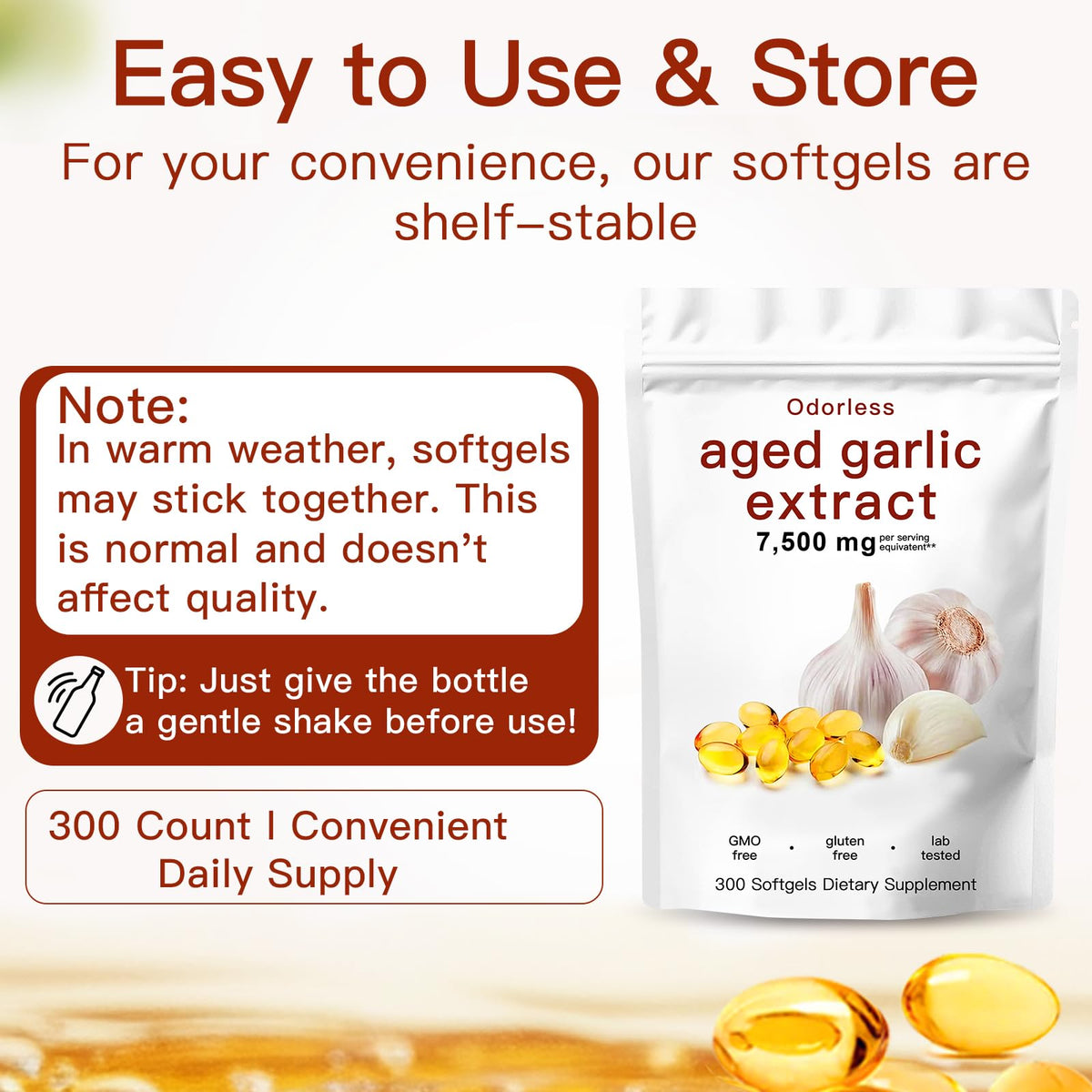 Odorless Organic Aged Garlic Extract Capsules Y604405
