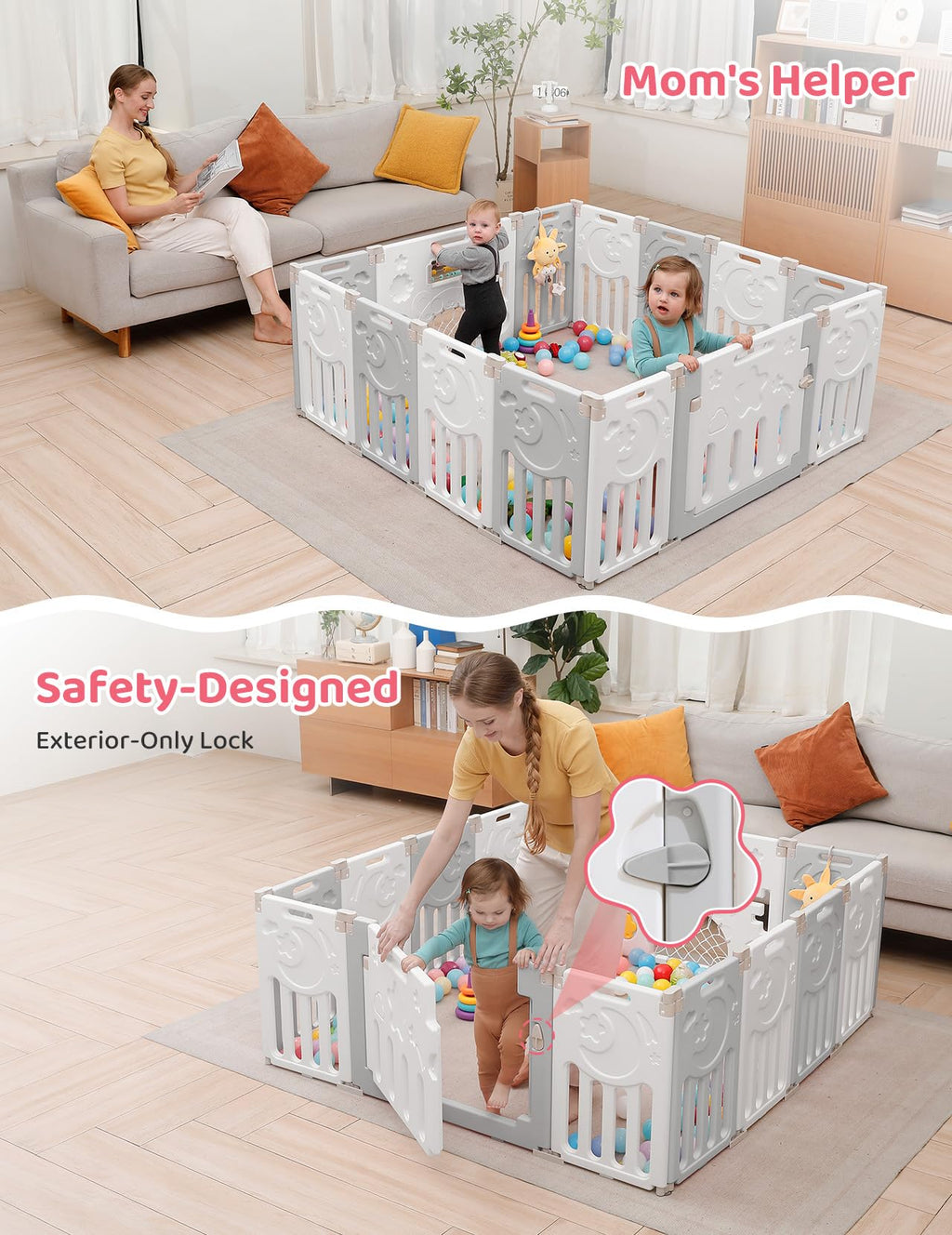 Foldable 14-Panel Baby Playpen Q9473