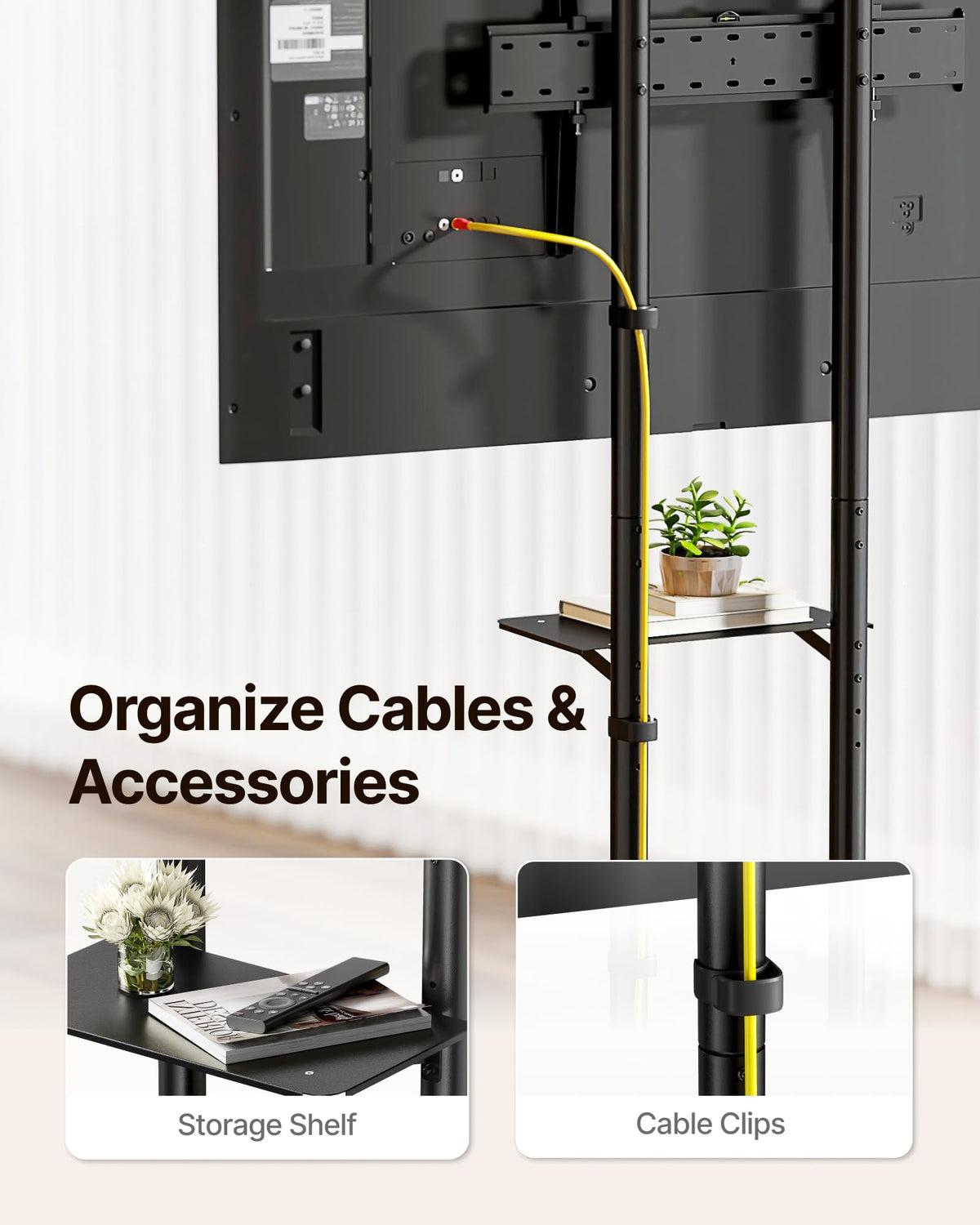 Heavy-Duty Rolling TV Stand H8702