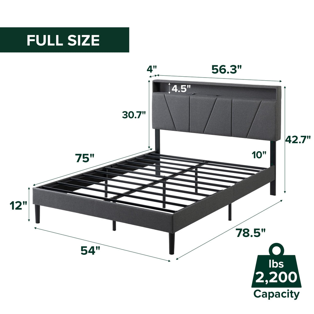 Upholstered Platform Bed Frame Full S184