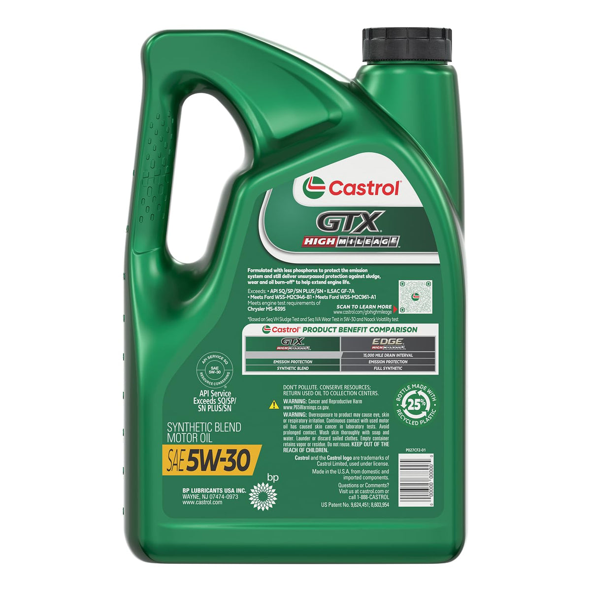 5W-30 Synthetic Blend Motor Oil, 5 Quarts J6777