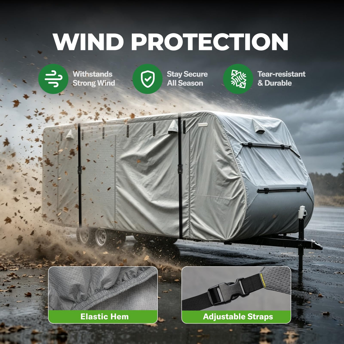 Grey 27'-30' RV Travel Trailer Cover U189