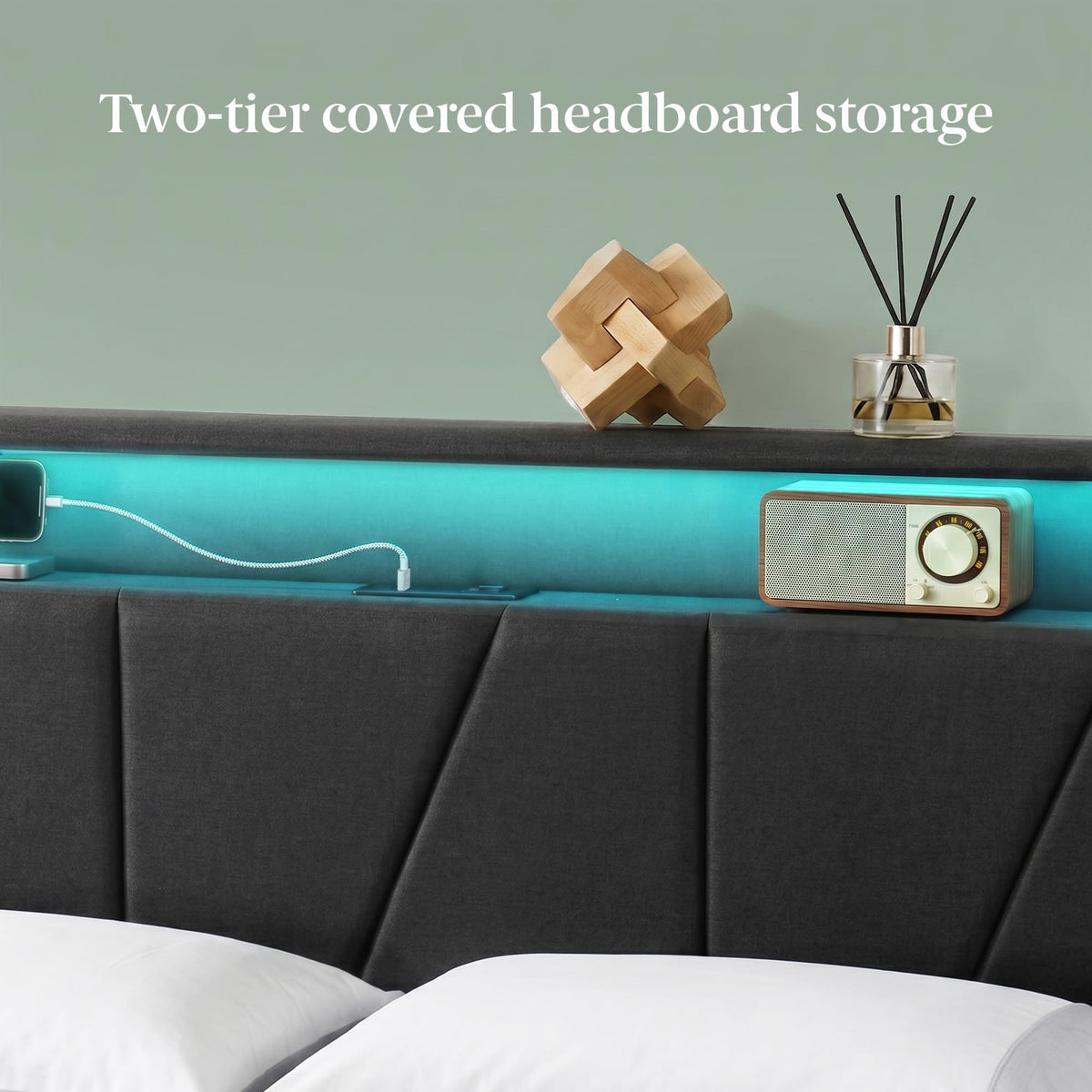 Upholstered Platform Bed Frame Full S184