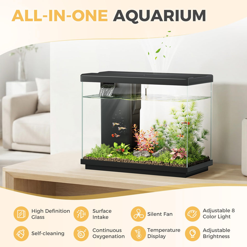 2.2 Gallon Small Black Fish Tank J24641