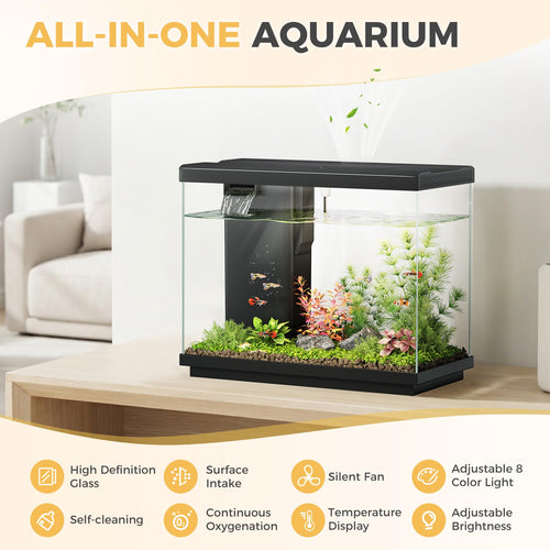 2.2 Gallon Small Black Fish Tank J24641