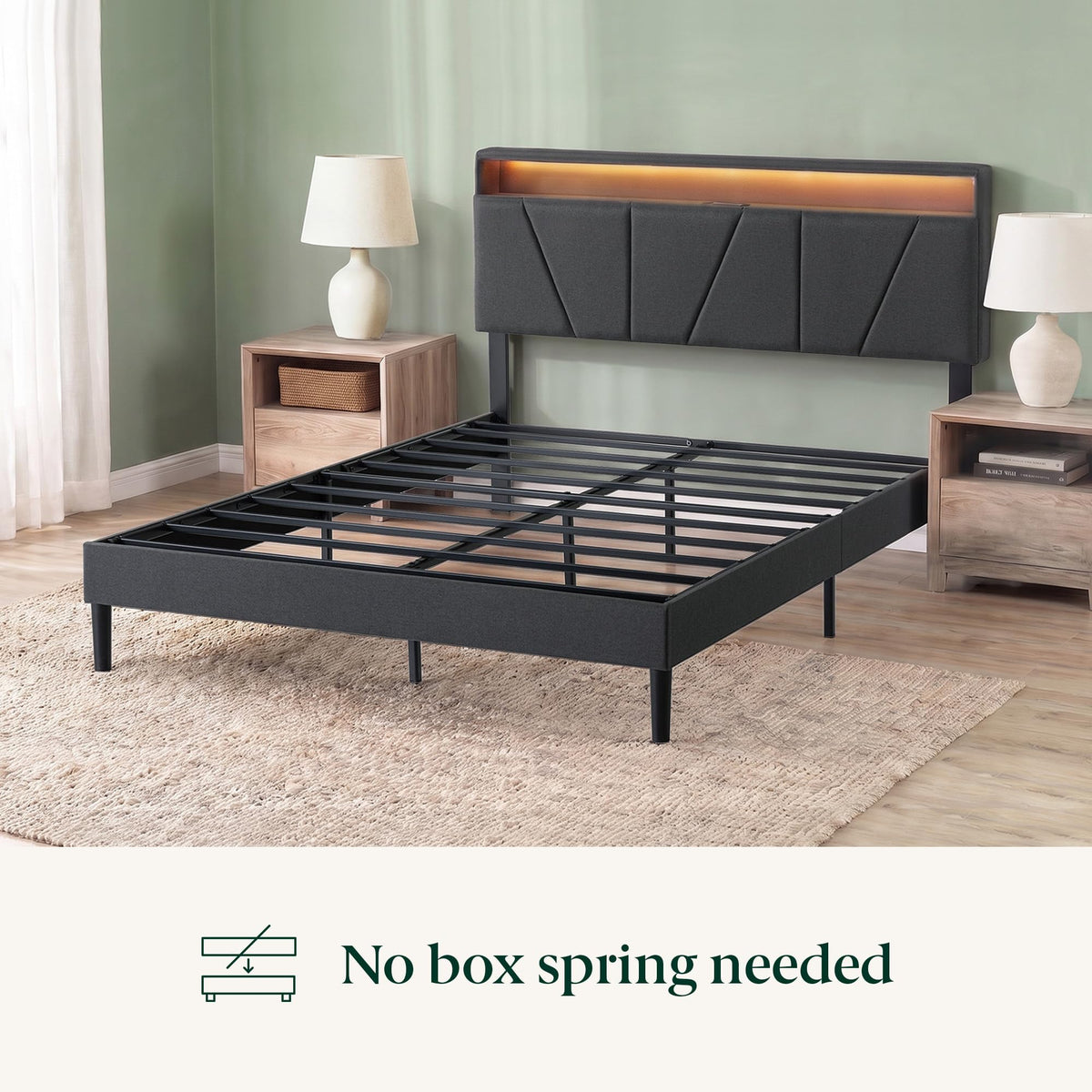Upholstered Platform Bed Frame Full S184
