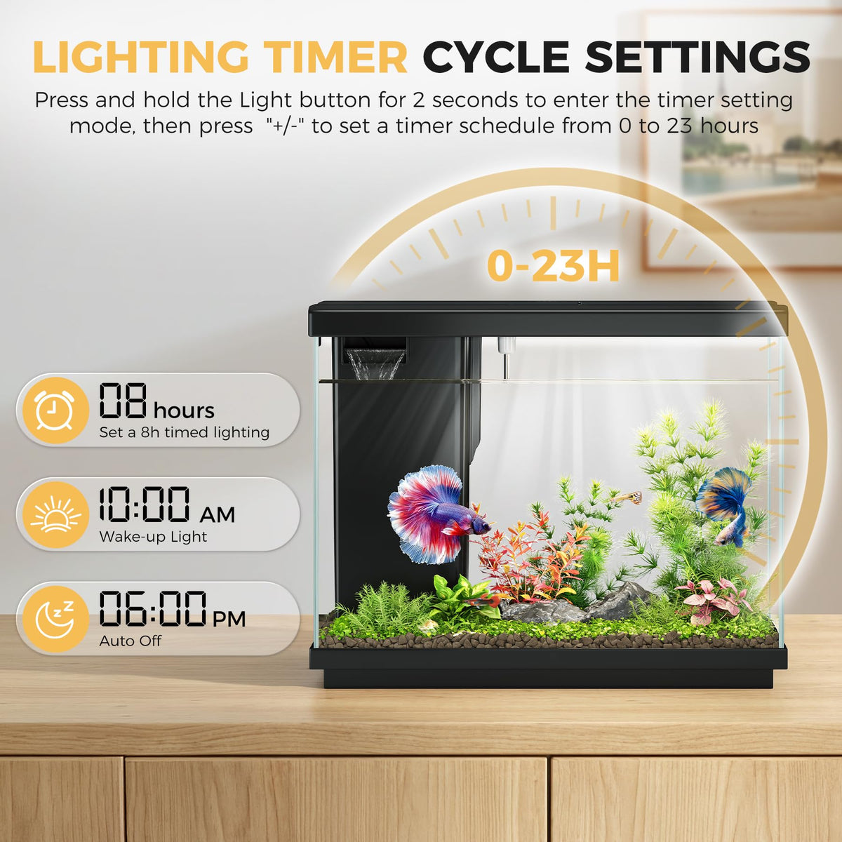 2.2 Gallon Small Black Fish Tank J24641