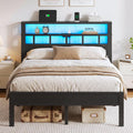 Full Size Bed Frame with Charging Station and LED G150594