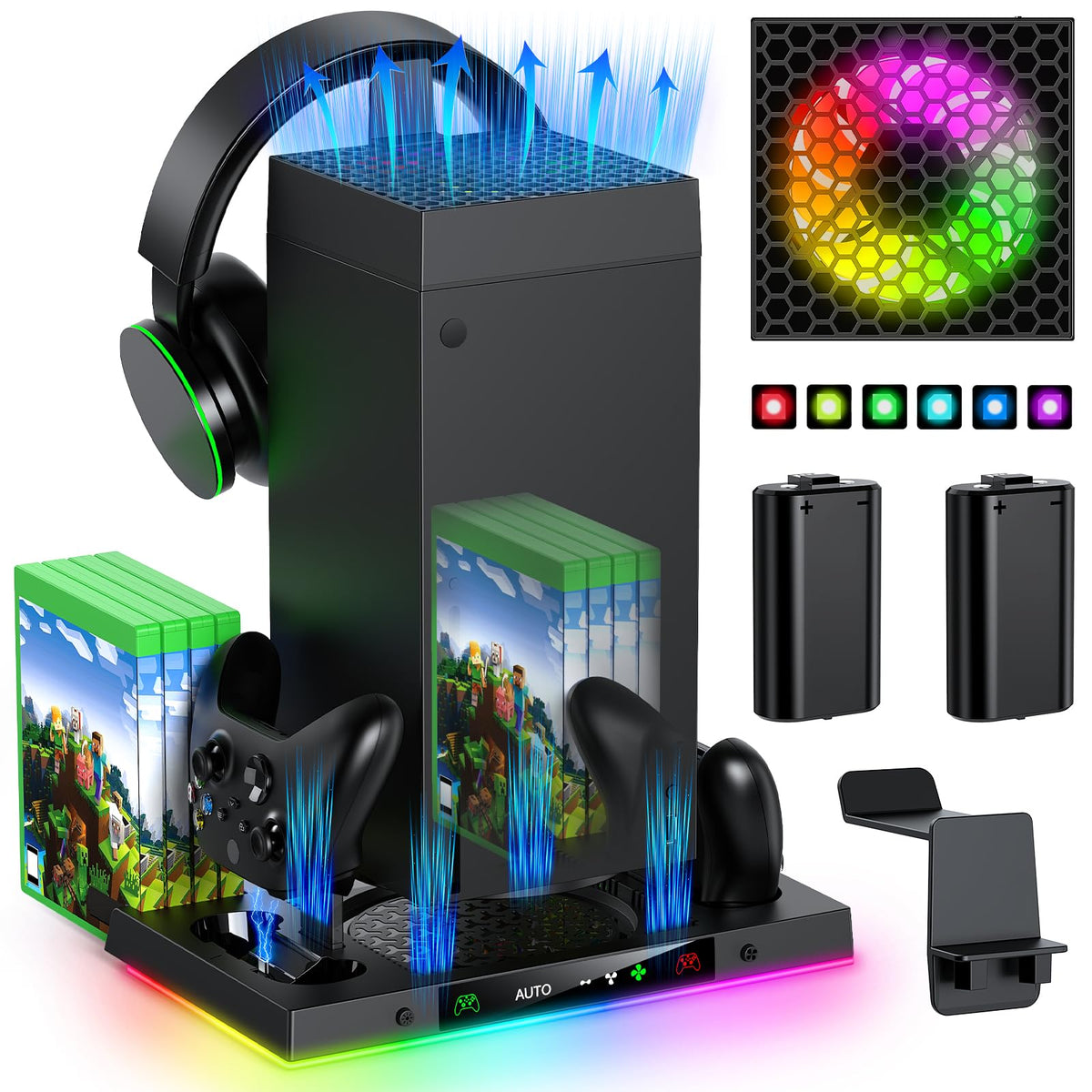 Black Cooling Fan Charge Stand for Xbox Series X Console Z8533