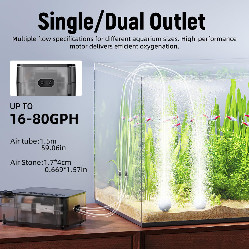 Aquarium Air Pump with Air Stone Bubbler J422322