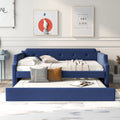 Blue Upholstered Daybed with Trundle D8475