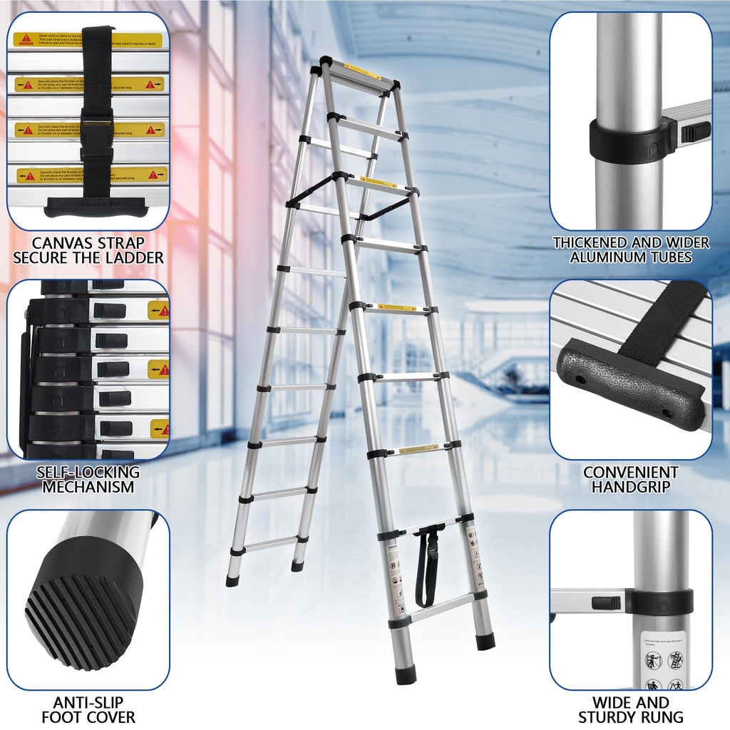 8.53 FT Aluminum Telescoping Ladder P6597
