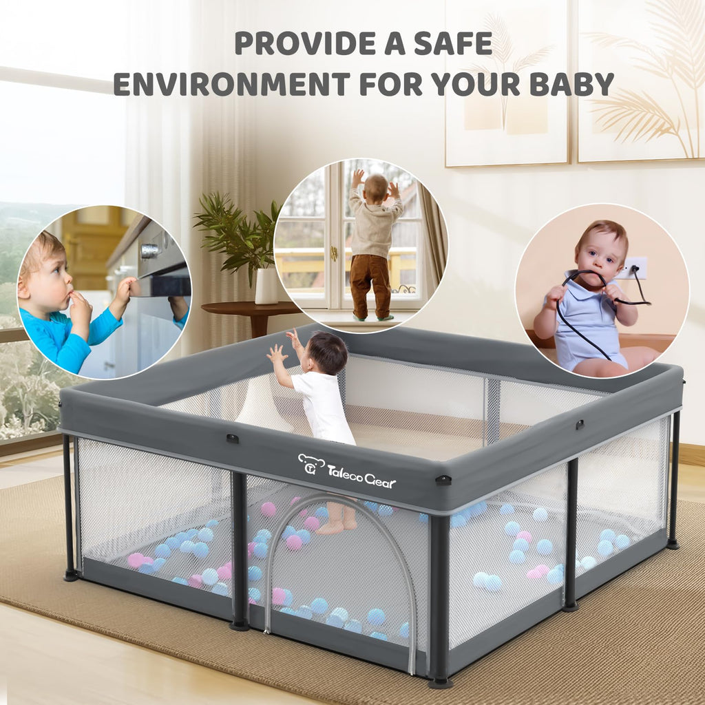 Foldable Baby Play Pen with Mat and Gate G1406