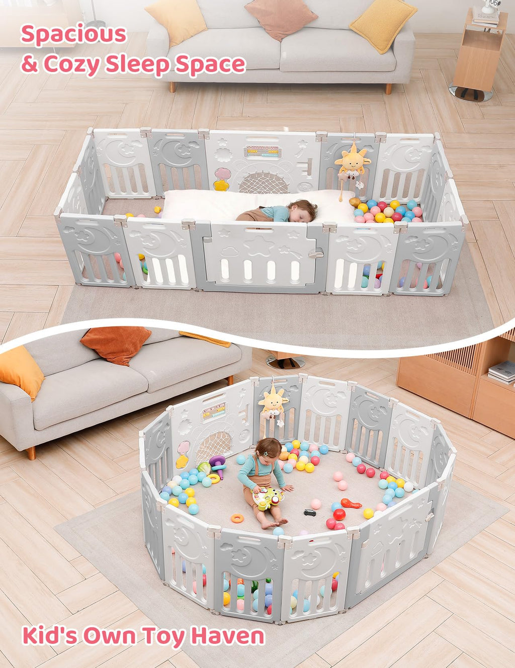 Foldable 14-Panel Baby Playpen Q9473