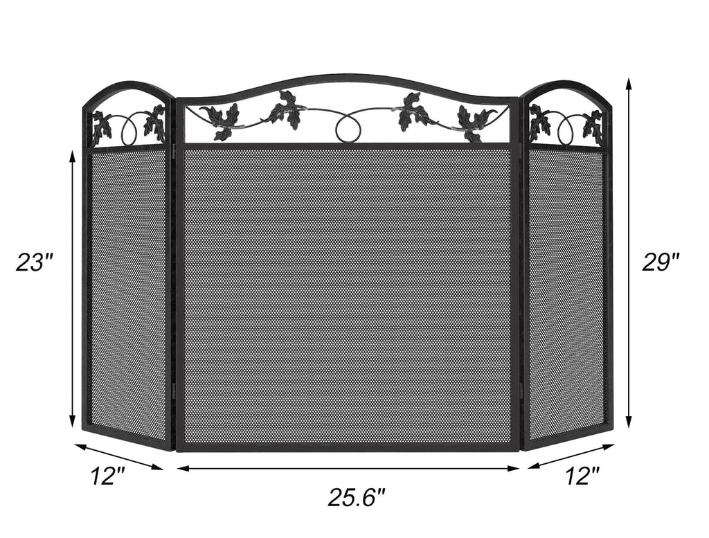 Black Steel Fireplace Screen M8420