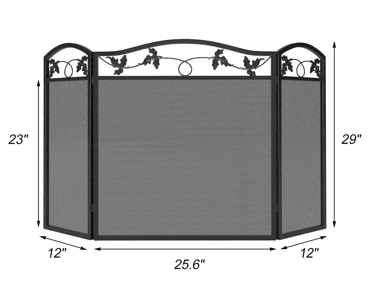 Black Steel Fireplace Screen M8420