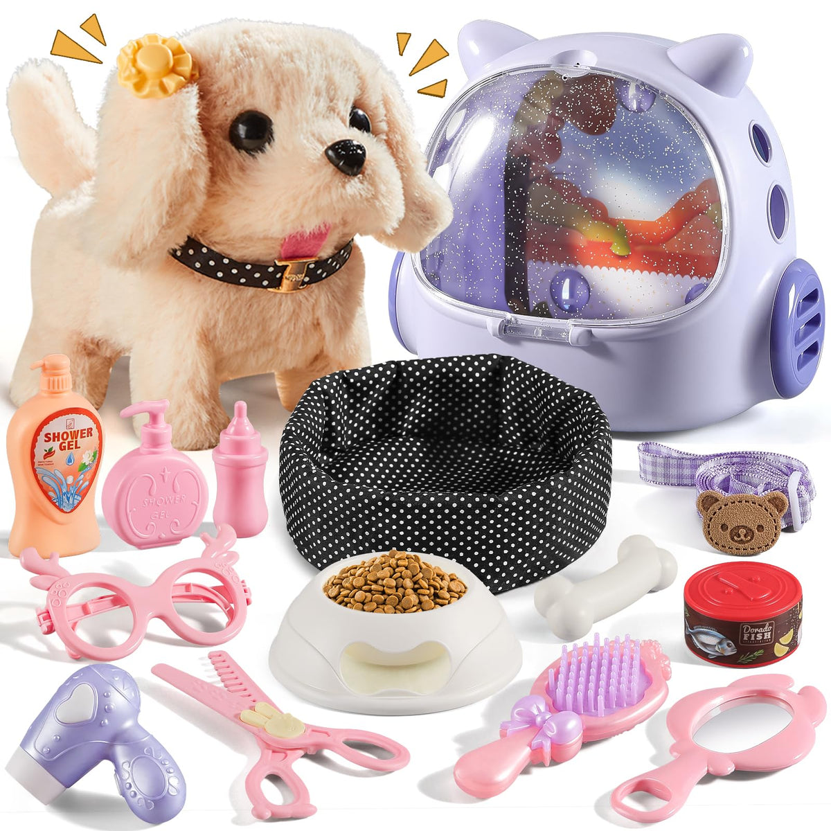 16 Pcs Robot Dog Toys for Girls W472