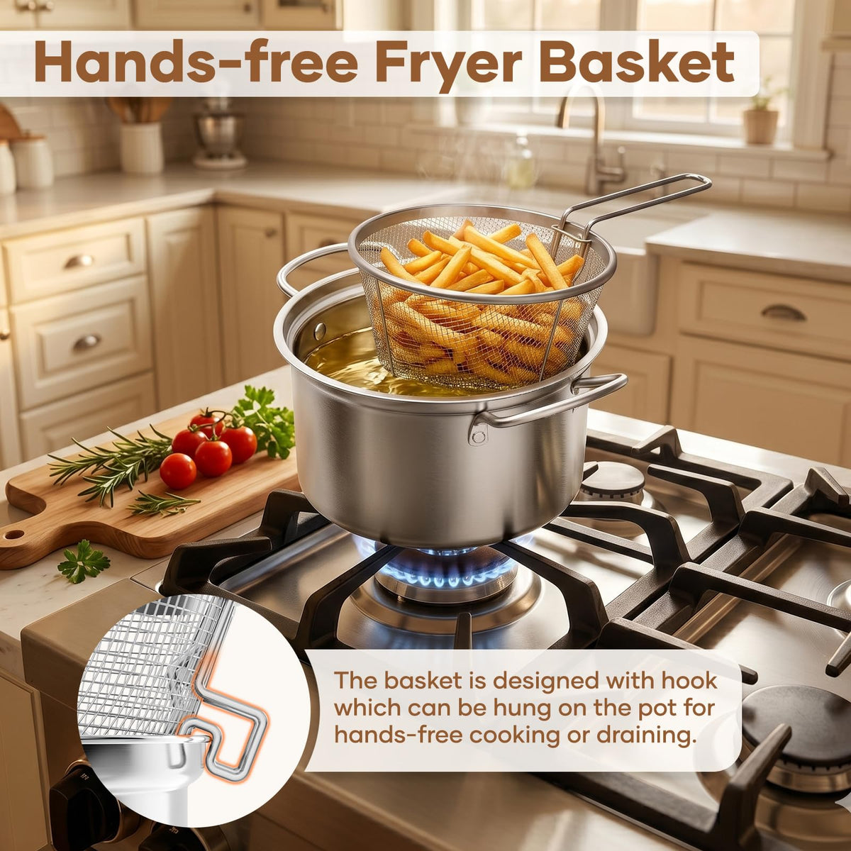 Deep Fryer Pot with Basket 6.3QT P811