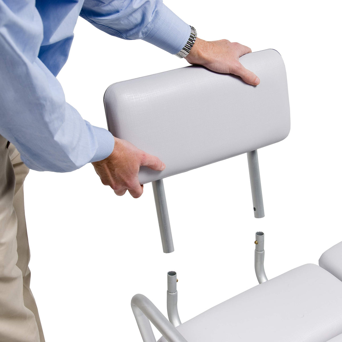 2-in-1 Tub Transfer Bench & Shower Chair, Padded Seat & Back, Height Adjustable F3055