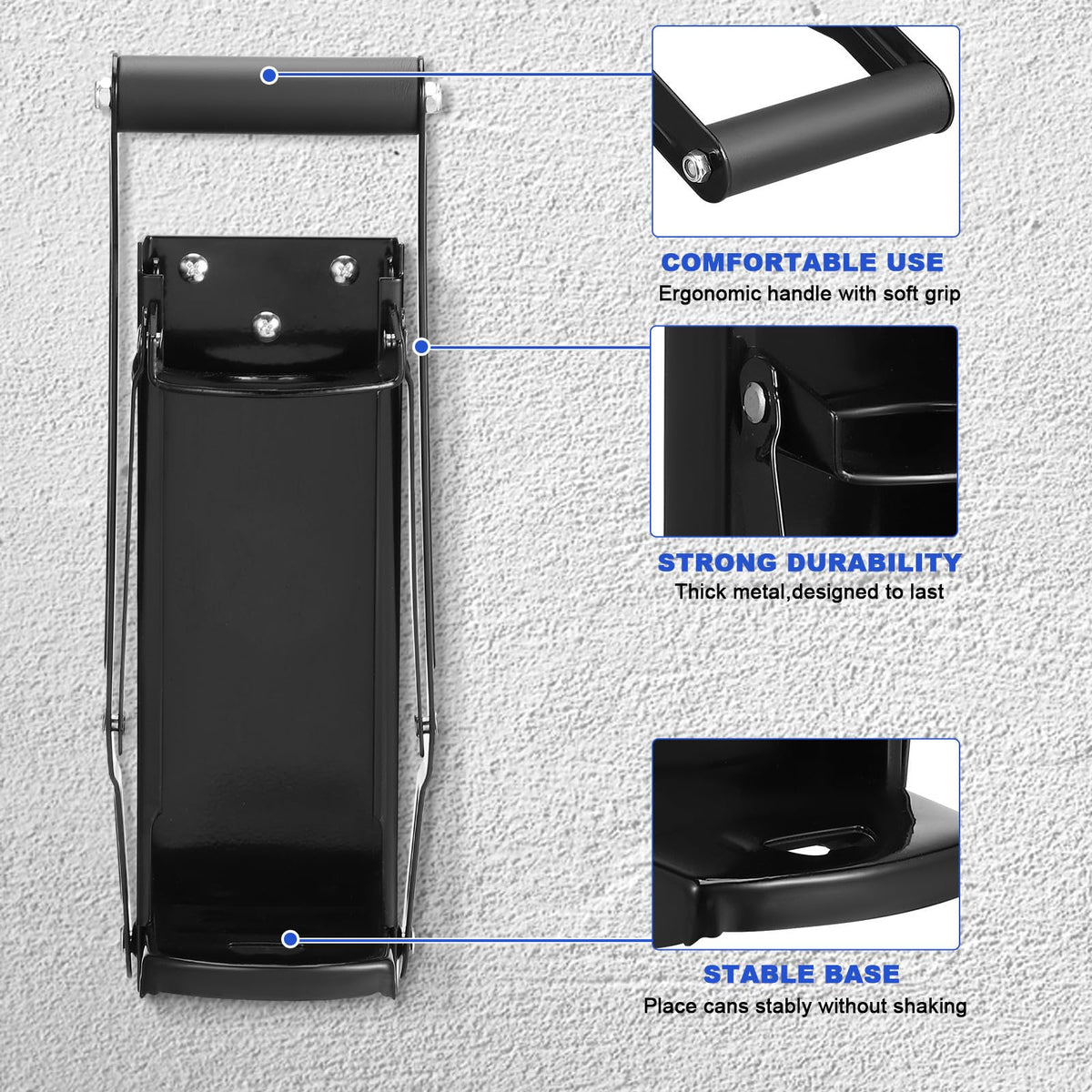 Wall Mounted Stainless Steel Can Crusher with Bottle Opener L463743