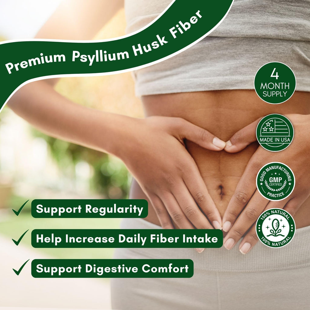 1450mg 240 Capsules Psyllium Husk Fiber Supplement K1493