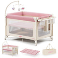 5 in 1 Pack and Play Bedside Crib Playard with Mattress D6312