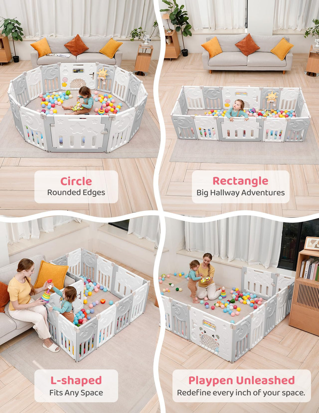 Foldable 14-Panel Baby Playpen Q9473