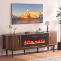 70″ Fluted Fireplace TV Stand with Sliding Tambour Doors K908