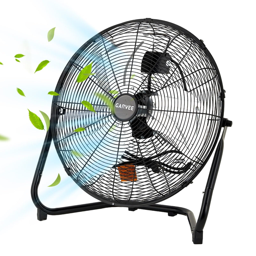 20" High Velocity Floor Fan, 4800 CFM Heavy Duty Industrial Metal Fan with 3 Speeds J5570