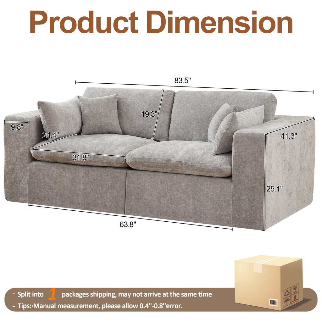 Light Grey Chenille Modular Sectional Sofa K6097