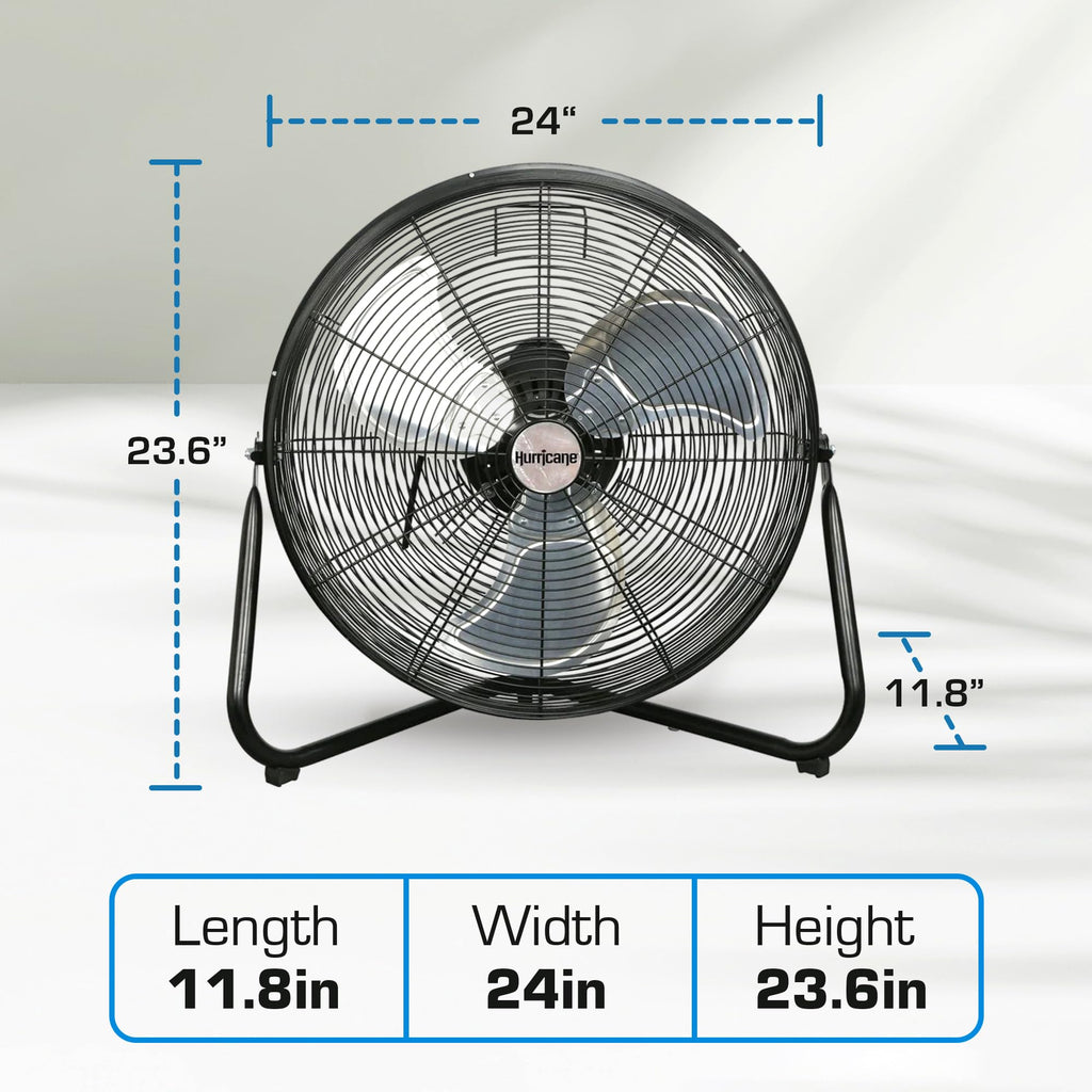 High Velocity Metal Orbital Floor Fan, 3 Speeds, Black, 20in J693729