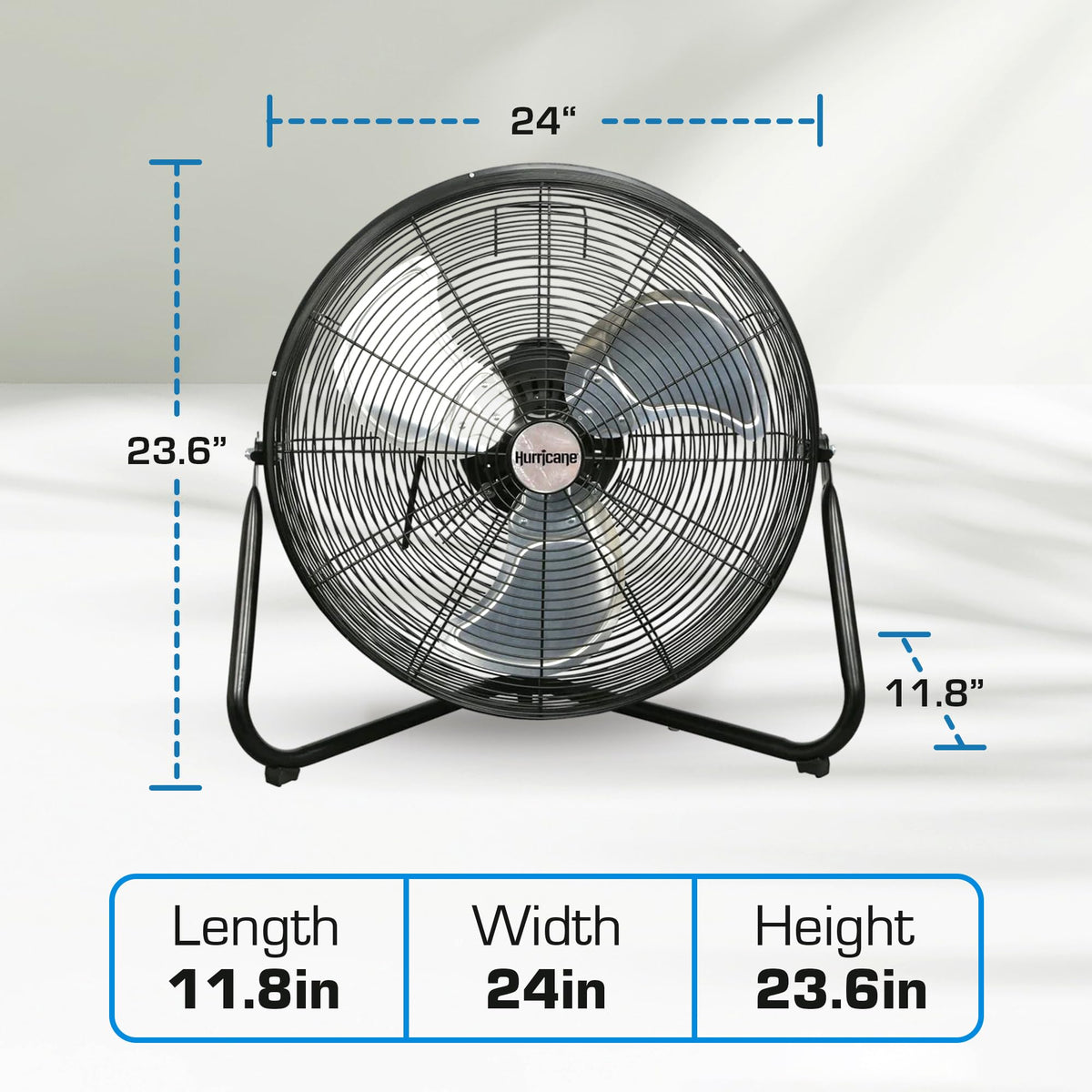 High Velocity Metal Orbital Floor Fan, 3 Speeds, Black, 20in J693729