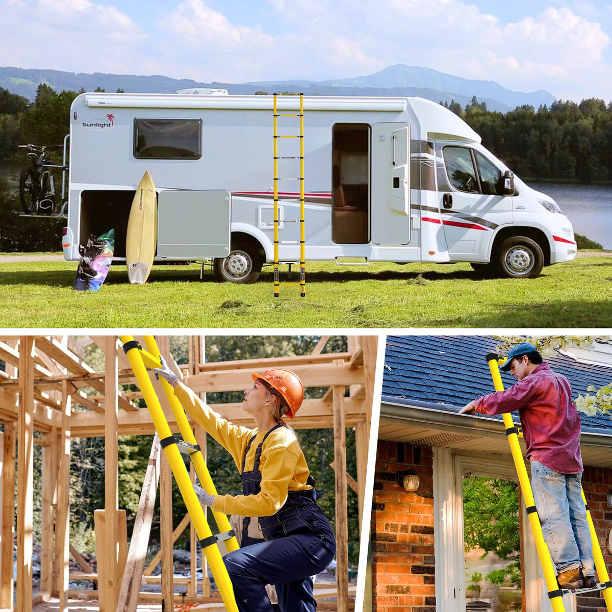 Telescoping Aluminum Ladder 12.5ft 330lbs W613569