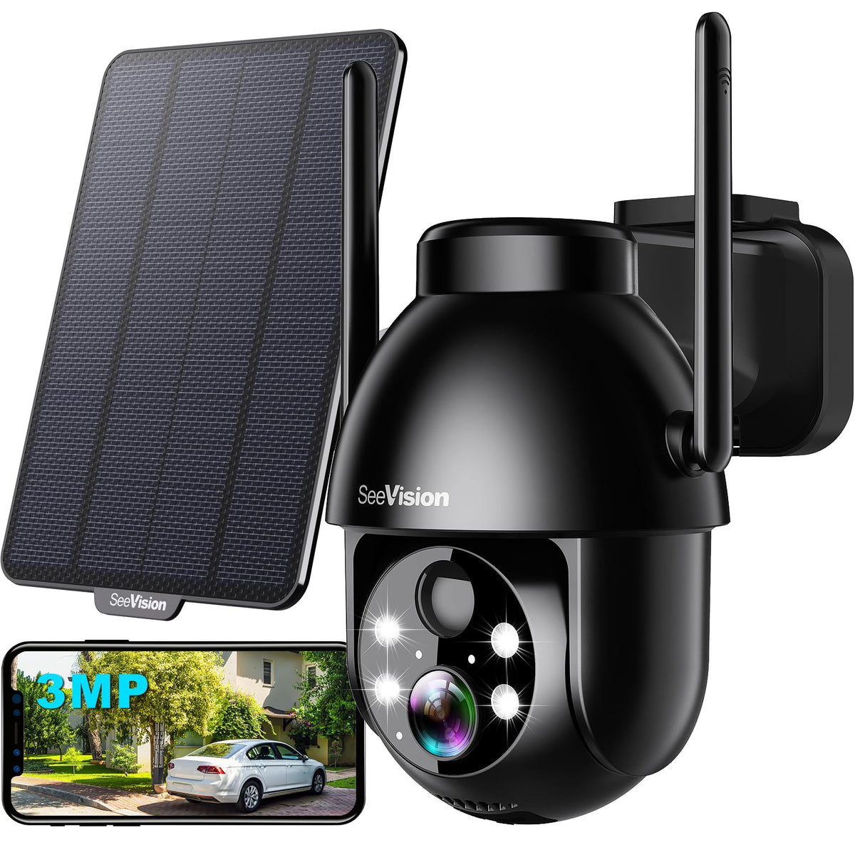2K PTZ Wireless Security Camera with Spotlight C847510