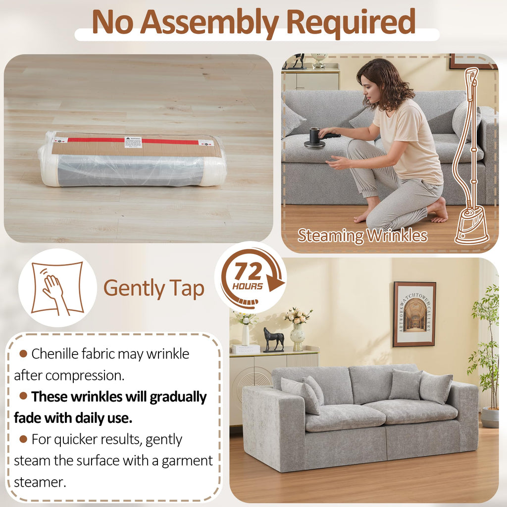 Light Grey Chenille Modular Sectional Sofa K6097