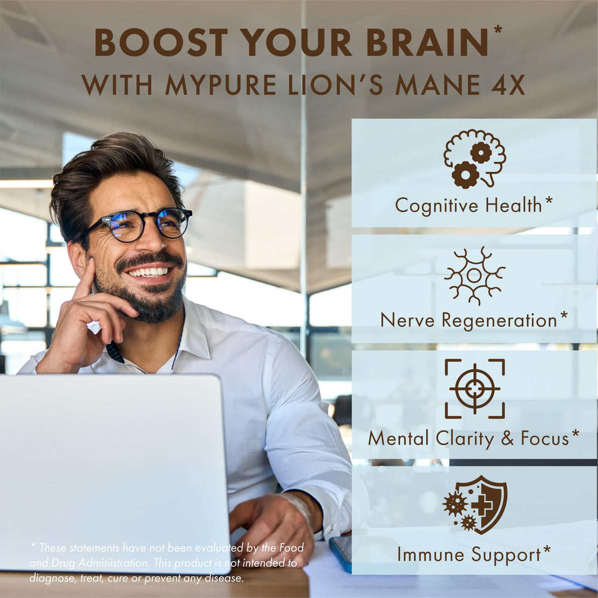 Lion's Mane Brain Support Supplement 30 Capsules N82765