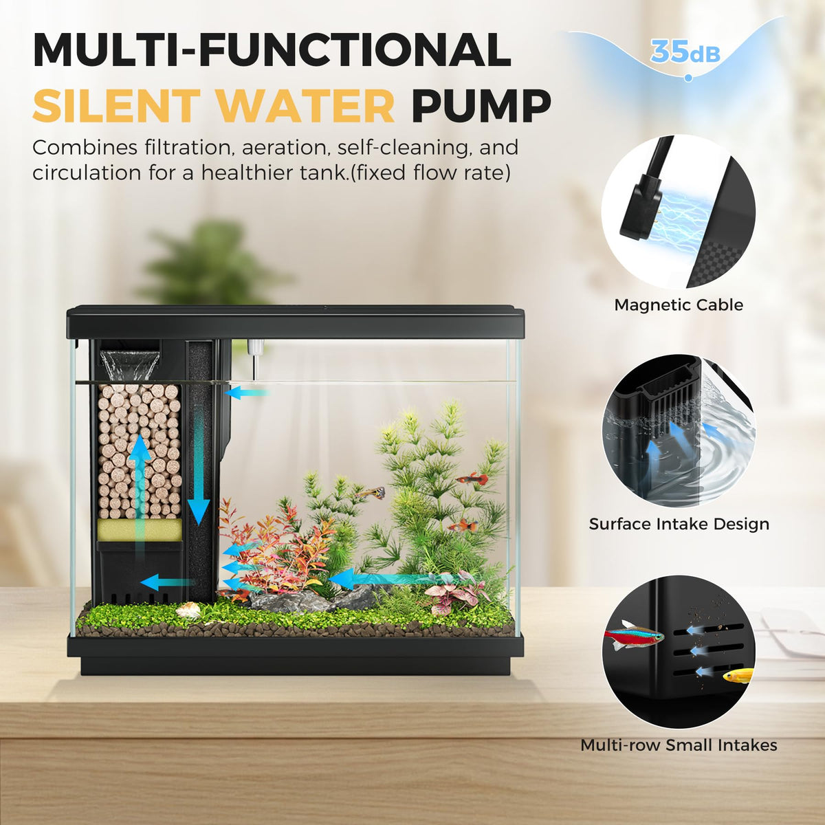 2.2 Gallon Small Black Fish Tank J24641