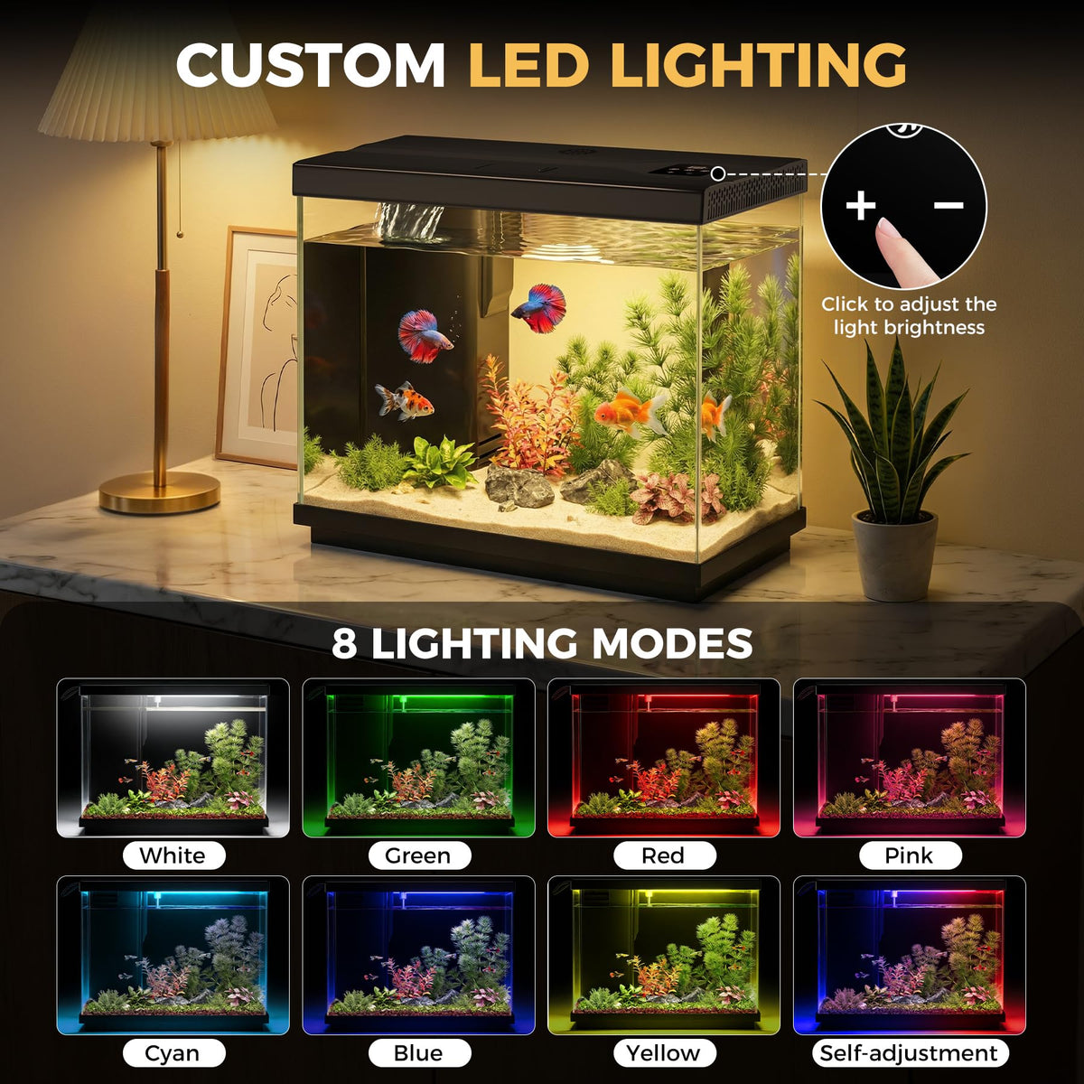 2.2 Gallon Small Black Fish Tank J24641