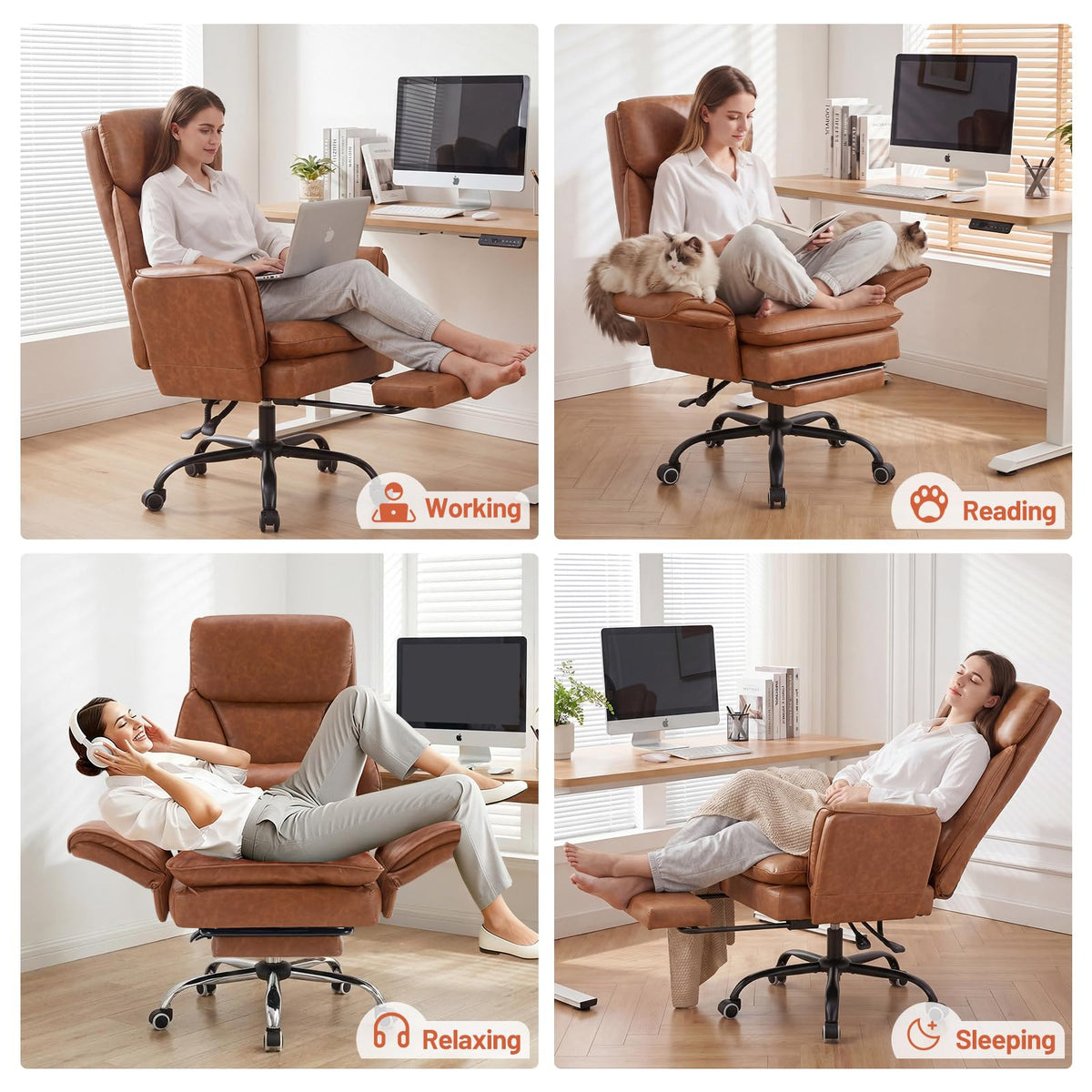 Big and Tall Ergonomic Office Chair with Footrest Y624