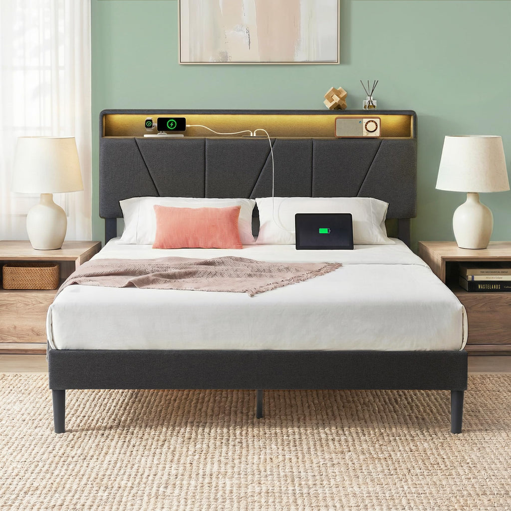 Upholstered Platform Bed Frame Full S184