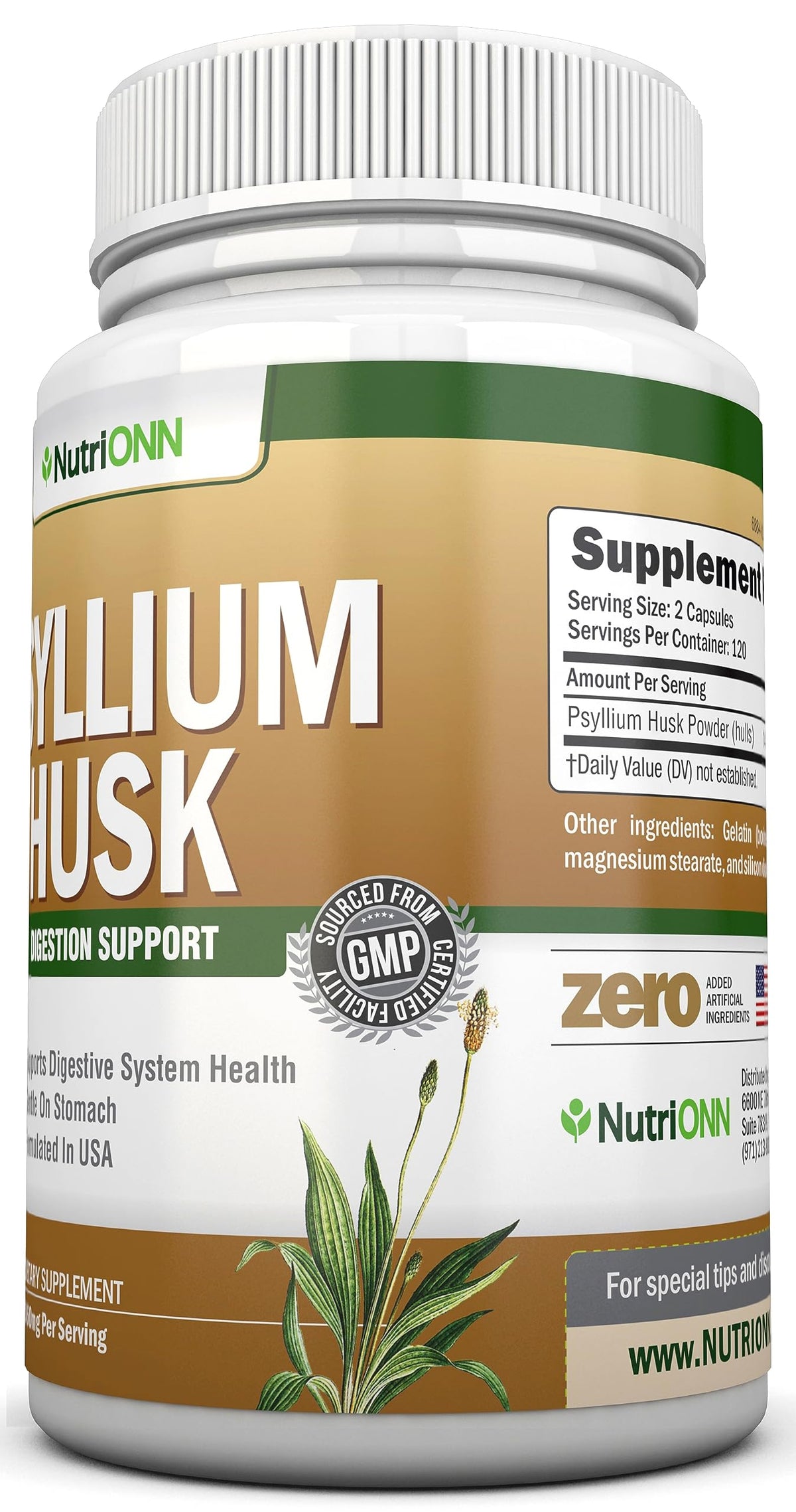 1450mg 240 Capsules Psyllium Husk Fiber Supplement K1493