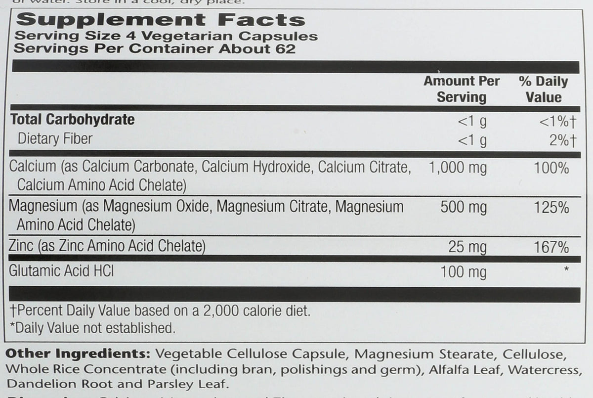 Calcium Magnesium Zinc Capsules 250 Count F898