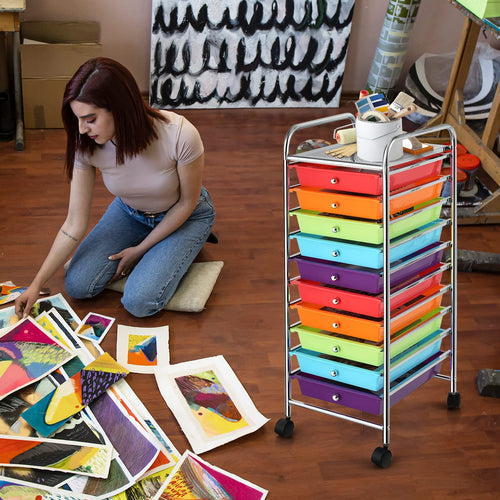 10 Drawer Rolling Storage Cart with Wheels G167