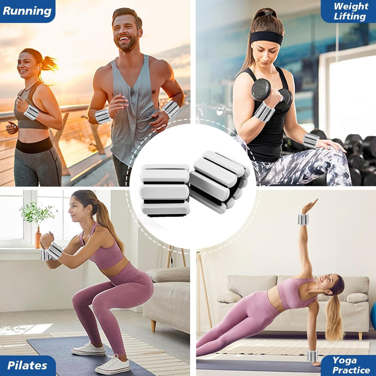 Adjustable Silicone Wrist and Ankle Weights Set of 2 N48970