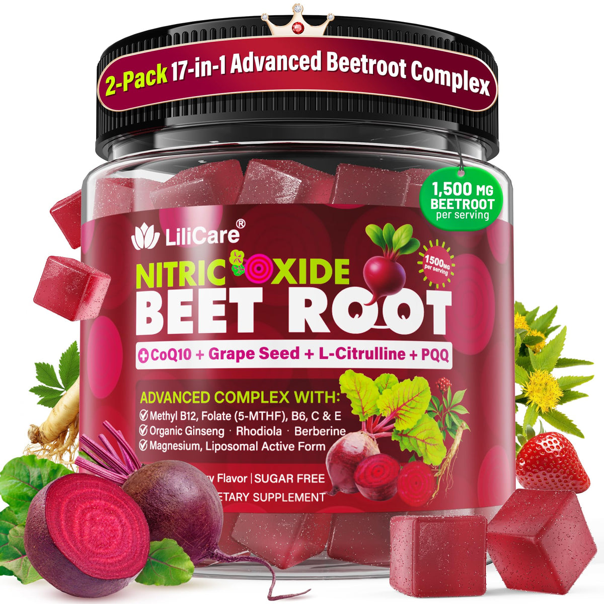 Beet Root Gummies 1500mg Pack of 2 E59736