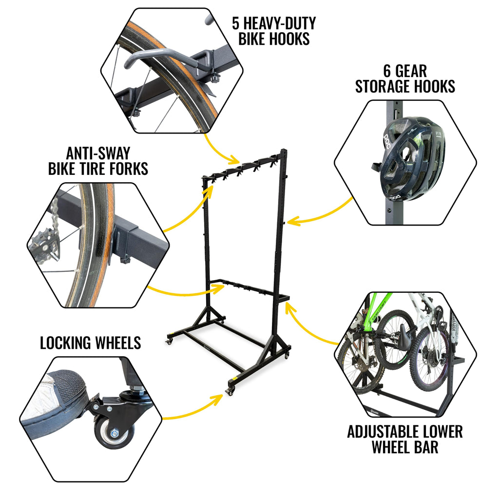 Freestanding 5-Bike Rack D1387